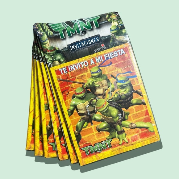 2007  Set Of 6 New In Package Teenage Mutant Ninja Turtle Party Spanish Invites - Picture 8 of 9